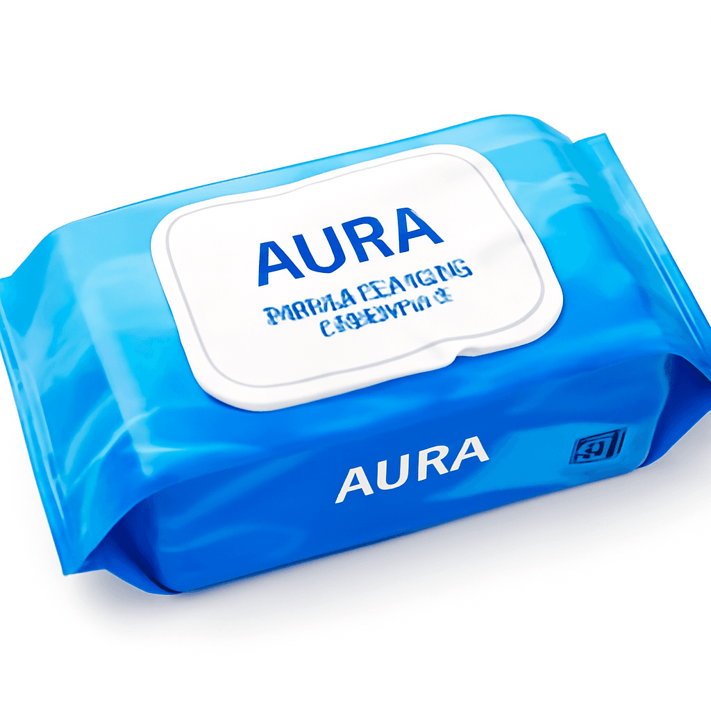 Влажные салфетки Aura антибактериальные 120шт с крышкой