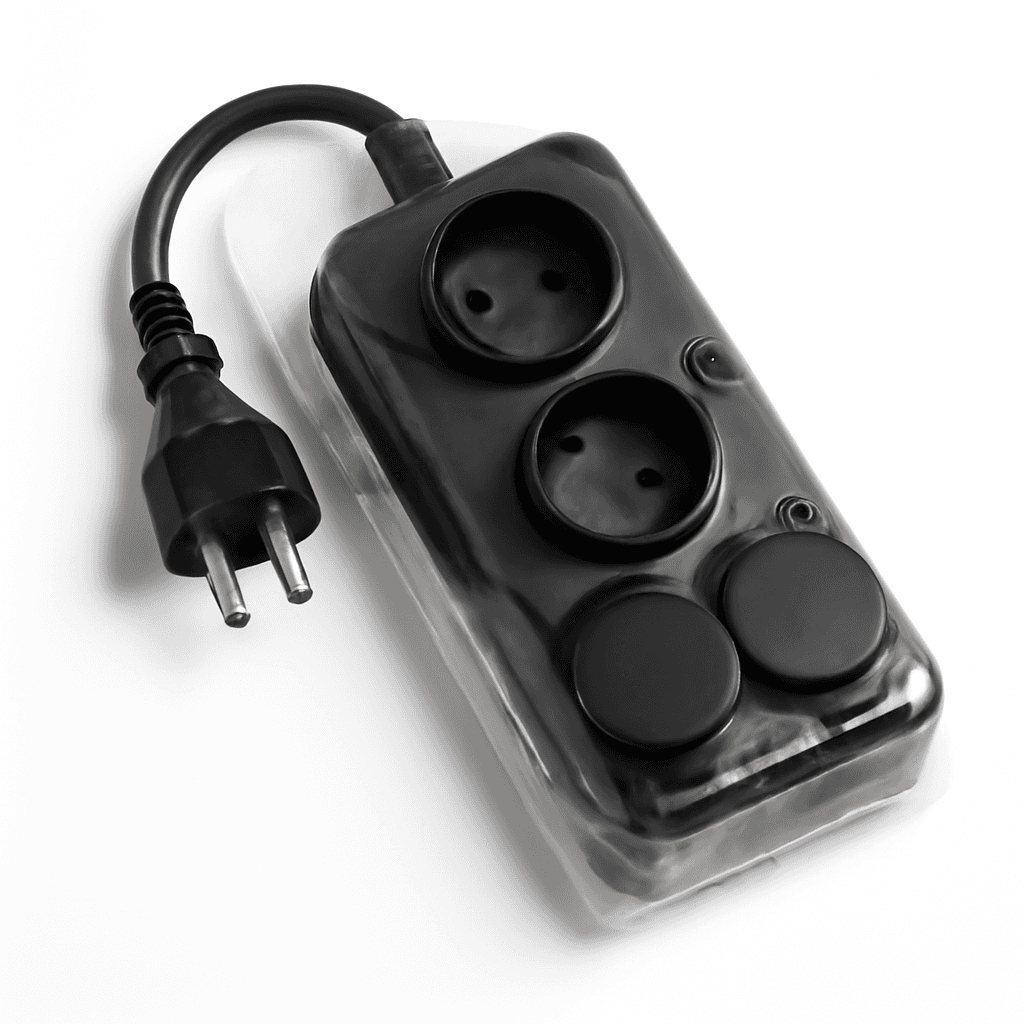 1-2.SALE колодка ОУ четверная 4 гн.. с загл. каучук 2Р+РЕ 1х16А 220-240V IP44 черн. (Турция) Е1М