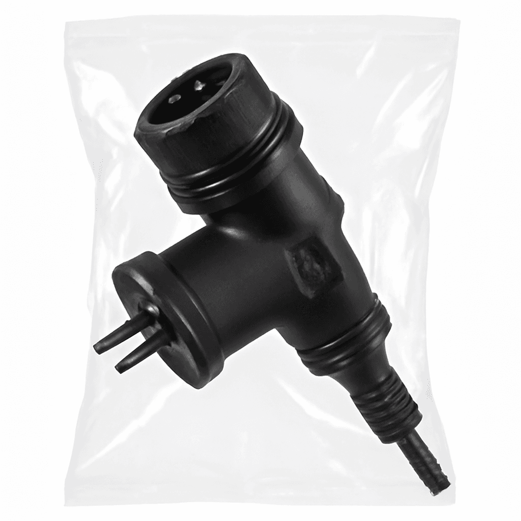 1-2.SALE вилка угловая с кольцом каучук 2Р+РЕ 1*16А 220-240V IP44 черн. (Турция) Е1М